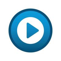 Round media icon start button on white background - Vector