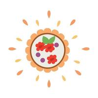 Abstract juicy tartlet icon isolated on white background - Vector