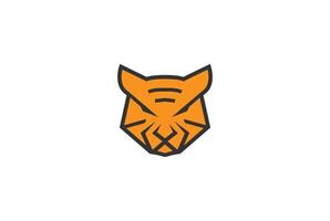 Simple Minimalist Tiger Cat Cheetah Jaguar Puma Leopard Head Face Logo Design vector