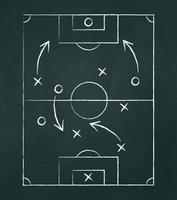 fondo de tablero oscuro con tácticas de fútbol - vector