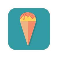 Abstract button icon ice cream cone on white background - Vector