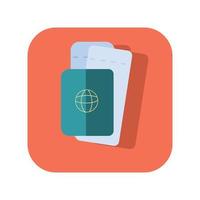 Passport abstract button icon on white background - Vector