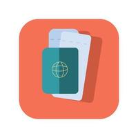 Passport abstract button icon on white background - Vector