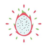 Icono de pitahaya jugosa abstracta con salpicaduras sobre fondo blanco - vector