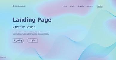 Gradient light web template landing page digital website landing page design concept - Vector