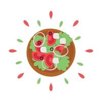 Abstract icon juicy salad with splashes isolated on white background - Vector