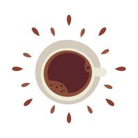 Icono de taza de café abstracto sobre fondo blanco - vector