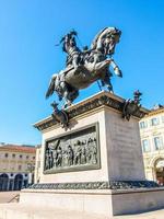 HDR Bronze Horse in Piazza San Carlo, Turin photo