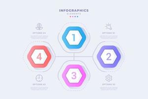 Four options modern business infographic template design vector