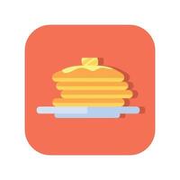 Abstract button icon plate with pancakes on a white background - Vector