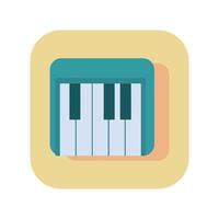 Piano abstract button icon on white background - Vector