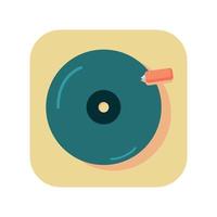 Abstract button icon music record on white background - Vector