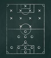 Dark background board with tactical placement of football players - Vector