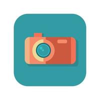 Abstract button camera icon on white background - Vector