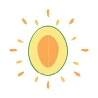 Abstract juicy melon icon with splash on white background - Vector