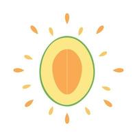 Abstract juicy melon icon with splash on white background - Vector