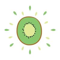 Abstract icon juicy kiwi with splash on white background - Vector