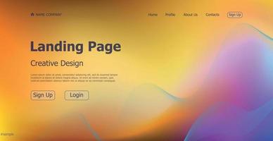 Gradient colorful web template landing page digital website landing page design concept - Vector