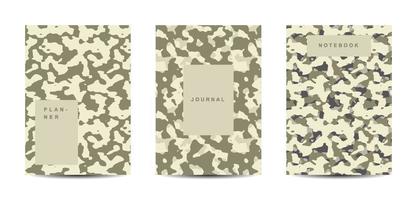 Military and army camouflage abstract cover notebook vector