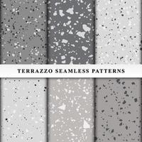 Set of terrazzo seamless patterns vector