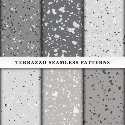 Set of terrazzo seamless patterns