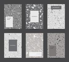 Terrazzo abstract cover page templates vector