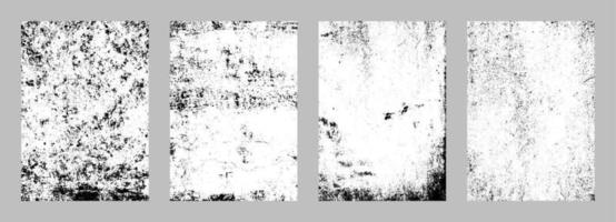 Set of grunge distressed texture background vector