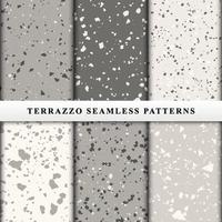 Set of terrazzo seamless patterns vector