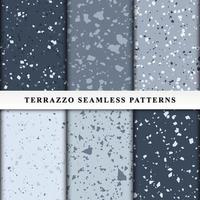 Set of terrazzo seamless patterns vector