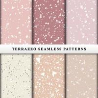 Set of terrazzo seamless patterns vector