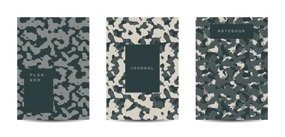 Cuaderno de tapa abstracta de camuflaje militar y militar vector