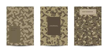 Military and army camouflage abstract cover notebook vector