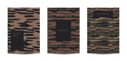 Military and army camouflage abstract cover notebook vector