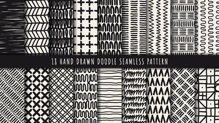 Hand drawn abstract seamless pattern