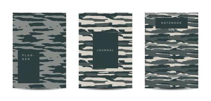 Military and army camouflage abstract cover notebook vector