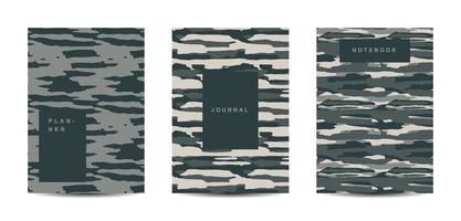 Cuaderno de tapa abstracta de camuflaje militar y militar vector