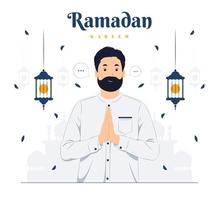 hombre en la ilustración del concepto de ramadán kareem vector