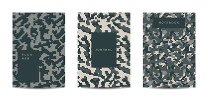 Cuaderno de tapa abstracta de camuflaje militar y militar vector