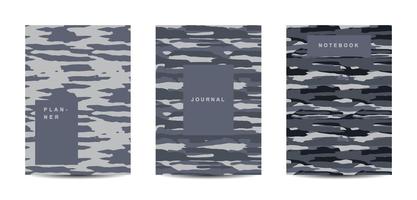 Cuaderno de tapa abstracta de camuflaje militar y militar vector