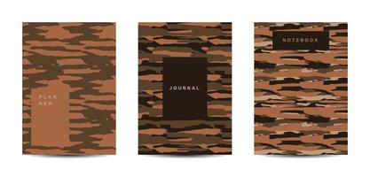 Cuaderno de tapa abstracta de camuflaje militar y militar vector