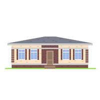 Country residential house, cottage or private house. Residential property isolated on a white background. vector