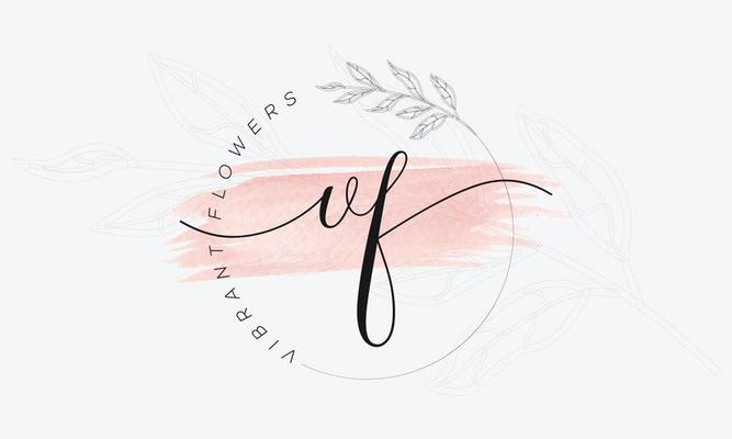 Botanical Floral element Hand Drawn Logo with Wild Flower and Leaves. Logo for spa and beauty salon, boutique, organic shop, wedding, floral designer, interior, photography, cosmetic.