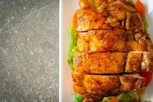 teppanyaki chicken steak with cabbage and carrot photo