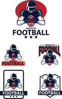 american football logo set vector