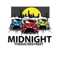 racer night illustration vector