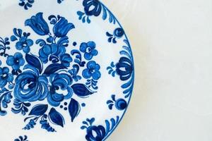 beautiful vintage porcelain plate on table
