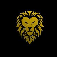 Template logo head face lion gold color vector