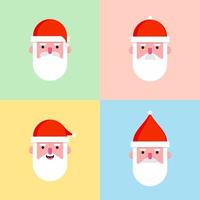 Simple illustration of Santa Claus with flat design. Simple illustration of Santa Claus with beard with soft color vector illustration