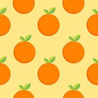 patrón transparente de naranjas con. fondo cítrico. ilustración vectorial fondo tropical de verano. vector colorido. Dibujo a mano. tema de frutas diseño para tela, textil, estampado, envoltura