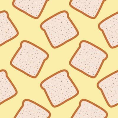 bread or toast seamless pattern vector illustration